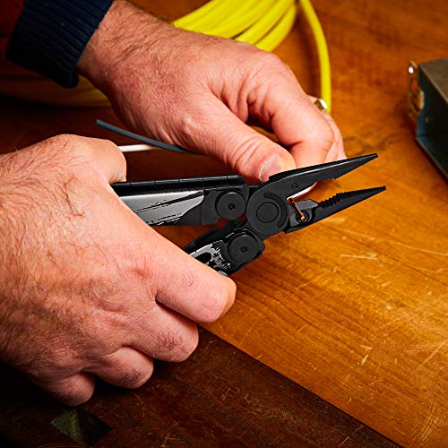 LEATHERMAN, Limited Edition Wave Plus Multitool with Premium Replaceable Wire Cutters, Spring-Action Scissors and Nylon Sheath, Built in the USA, Stars and Stripes Black Oxide
