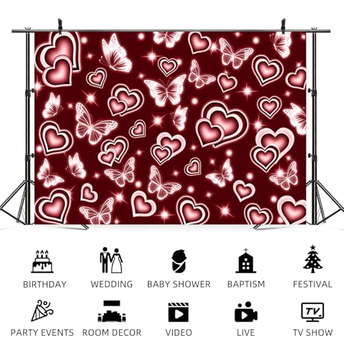Fondo fotográfico 7x5ft Corazón Rojo decorativo miniatura 5