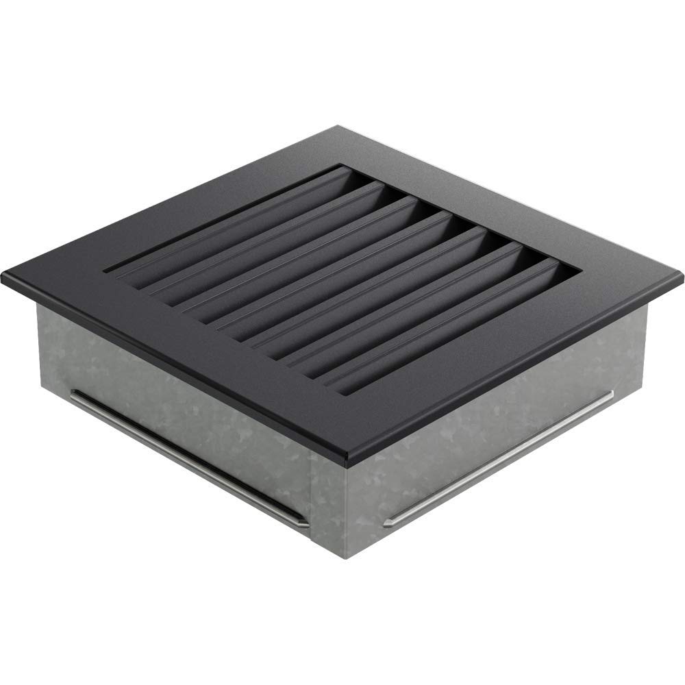 KRATKI Lüftungsgitter Warmluftgitter Fresh 17 x 17 cm Graphit Kamingitter