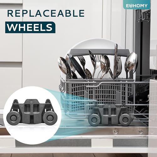 4 Pack W10195416 Dishwasher Wheels Lower Rack Wheels, Resisstant to Rust, Replacement Part for AP5983730 PS11722152 KDFE104DSS5 66513223N410, Upgraded Dishwasher Rack Wheels (Packs of 4)
