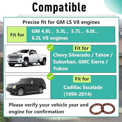 Image of 6-Pack B32790 Oil Pump Pickup Tube O-Ring Gasket Kit,High Temperature Resistant Seals for LS Engines,Compatible with Chevy Silverado Suburban Tahoe,GMC Sierra Yukon,Cadillac Escalade (5.3L 6.0L V8)