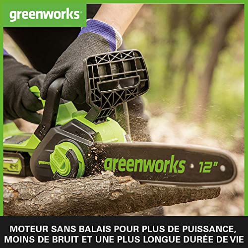Tronçonneuse GREENWORKS GD24CS30K4 Batterie 24V Moteur Sans Balais 30 cm - vue 4