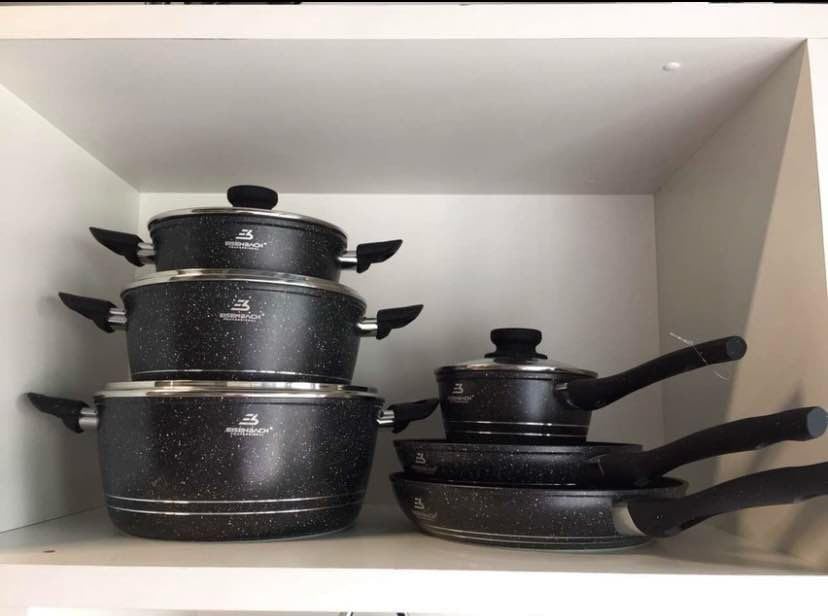 Batterie de cuisine technologie allemande revêtement marbre antiadhésif