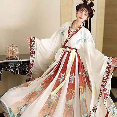 AMNOOL Women's Chinese han-fu Dress Ancient Traditional Costume Outfit Stage Performance Wear (Color : C, Size : S=152-160cm)
