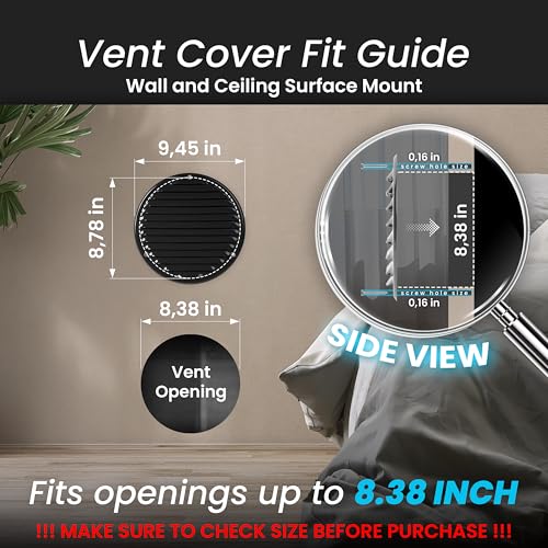 Image of Repa Market 8 Inch (Opening Dimensions) Air Vent Covers /Black Galvanized Steel Return Air Grille /AC Vent Cover /Wall or Ceiling HVAC Registers Grilles & Vents for DIY & Home Improvement