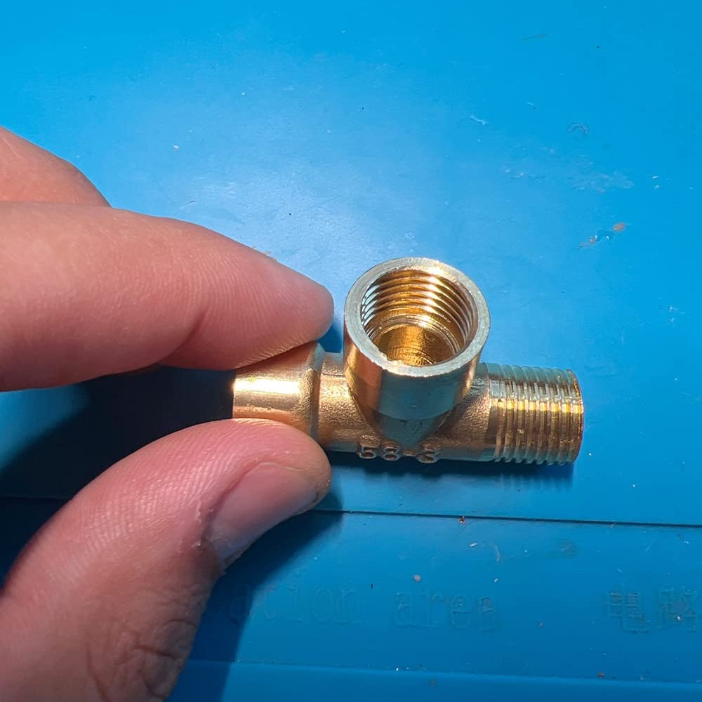 Trójnik mosiężny, kolanko - Adapter 2- i 3-kierunkowy do wody, gazu i oleju - Złącze z gwintem żeńskim męskim 1/8" do 3/4", 1 szt.(0.5In Copper)