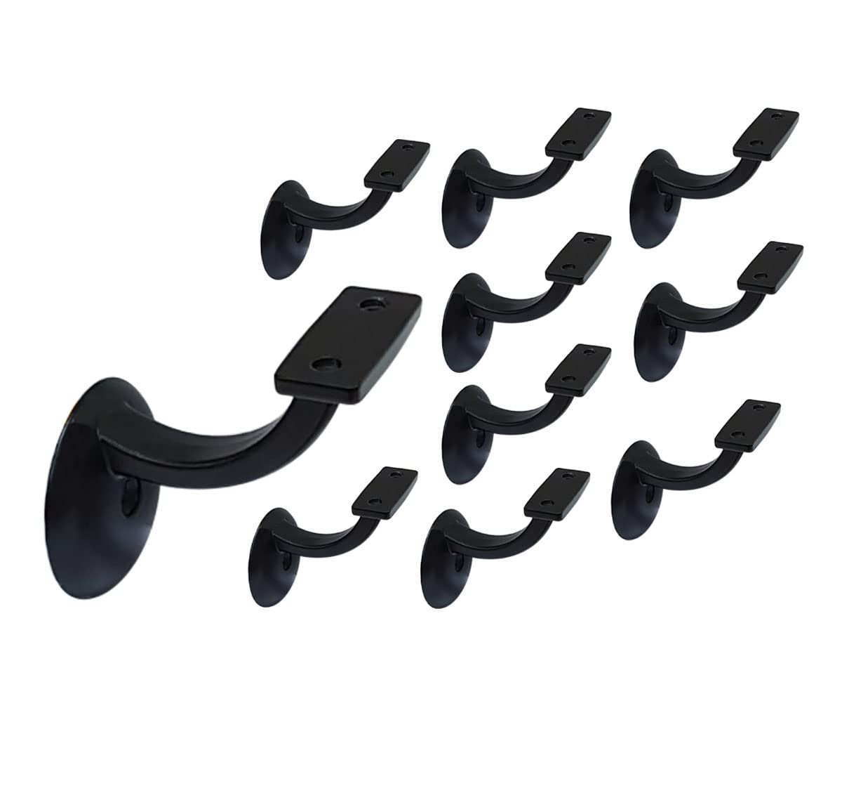 Support de main courante en zinc robuste QCAA noir mat pour un escalier design et sécurisé