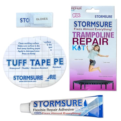 Stormsure Trampoline Repair Kit - Make Extremely Strong, Flexible asnd Waterproof Repairs to Your Trampoline Mat