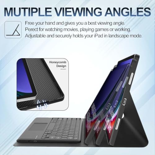 Image of Smart Keyboard Case for OnePlus Pad 2 /Pad Pro /Oppo Pad 3 Pro 12.1 inch Cover Folio Case with Trackpad, 7 Color Backlit