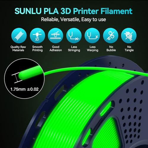 Image of SUNLU Glow in Dark PLA Bundle, Neatly Wound Luminous PLA 3D Printer Filament 1.75mm, Dimensional Accuracy + /- 0.02mm, 250g Spool 8 Packs. (Black White with 6 Spools of Glowing Blue /Green /Red /Yellow)