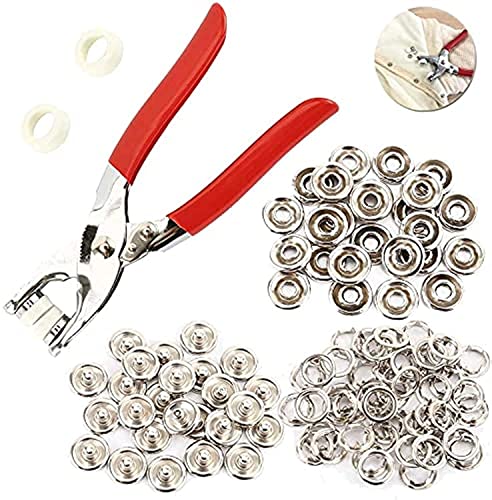 200pcs Boutons-Pression en Metal avec Outils Pince, avec Rangement de Boîte (200PCS (Choix 2))