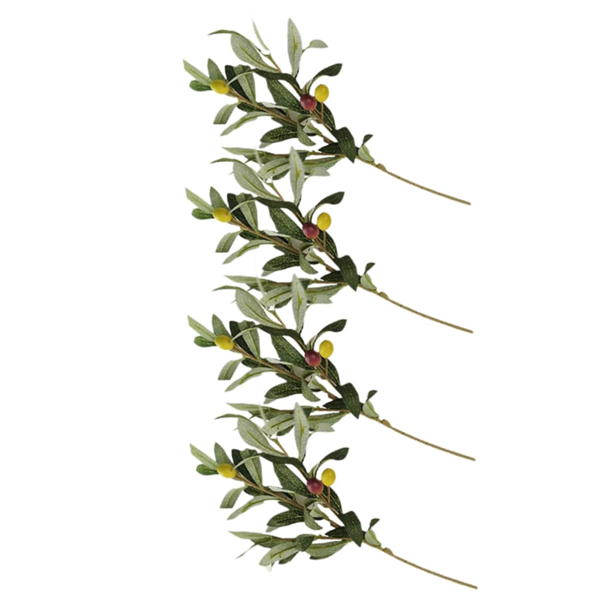 Cabilock 16 Piezas Rama De Olivo Simulada con Fruta Encriptada Hoja De Olivo Boda Salón Dormitorio Mesa De Comedor 4 Piezas (Rama De Olivo De 3 Puntas) Tallos De Olivo El Plastico