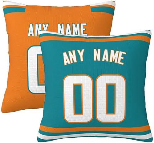 Custom Football Pillow Throw Pillow case Decorative Couch Pillow Covers Personalized Name Number Football Fans Gifts for Men Women Youth