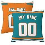 Custom Football Pillow Throw Pillow case Decorative Couch Pillow Covers Personalized Name Number Foo