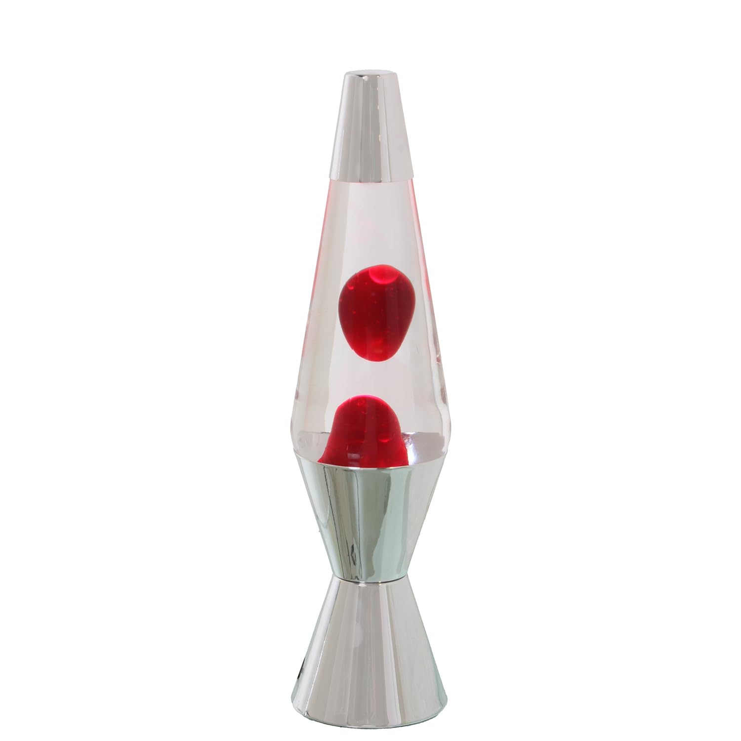 LAMP LAVA METAL SHINE LIQUID TRANSP./RED +BULB REP_°9X37CM BLACK CABLE:150CM