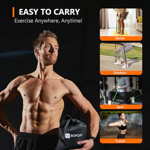 BOPOPO Resistance Bands, Resistance Bands for Working Out, Pull Up Assistance Bands Set for Men & Women, Exercise Bands for Home Workouts, Body Stretching, Physical Therapy, Muscle Training - Thumbnail 5