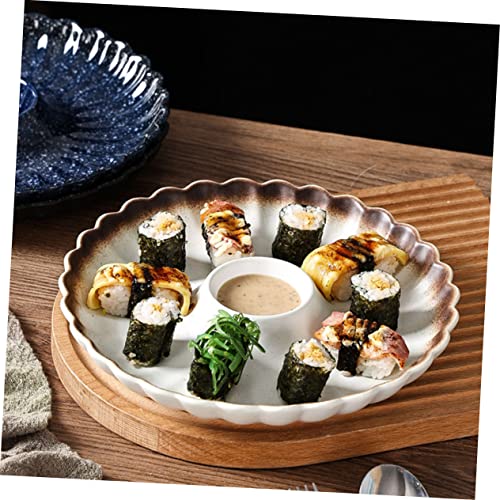 Plato japonés de cerámica con dip para sushi y dumplings miniatura 4
