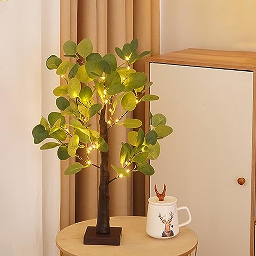 23.6in Eucalyptus Artificial Trees Indoor with 36 LED Lights Fall Decor - image 4