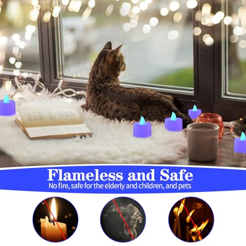 Image of KOABY 25 Pack Flameless Votive Candles, Last 8H+, Blue Light, No Timer No Flickering