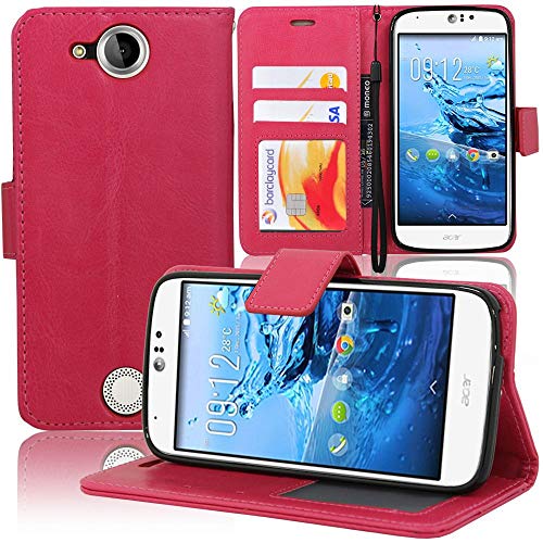 ANNART Étui pour Acer Liquid Jade Z S57, Housse Portefeuille Folio Livre Rabat pour Acer Liquid Jade Z S57 - Rose
