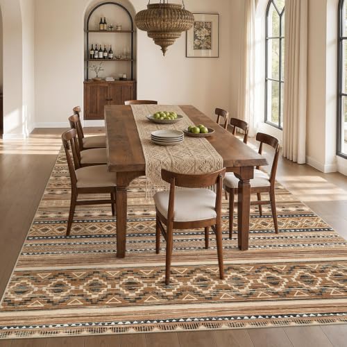 Image of cotiled Boho 10x14 Area Rug for Living Room: Large Moroccan Washable Rug