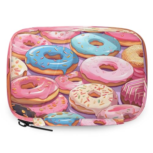 YPPAHHHH Travel Pill Organizer Bag Coloful Donuts Desserts Pattern Weekly Medicine Case with Detachable Pill Box 8 Compartments 7 Day Individual Pills Holder for Purse Backpack Travel Gift