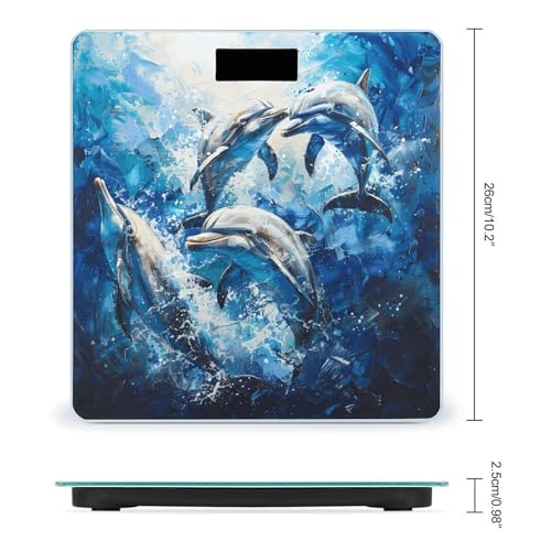 Báscula digital para baño Dolphins Art de vidrio templado miniatura 2