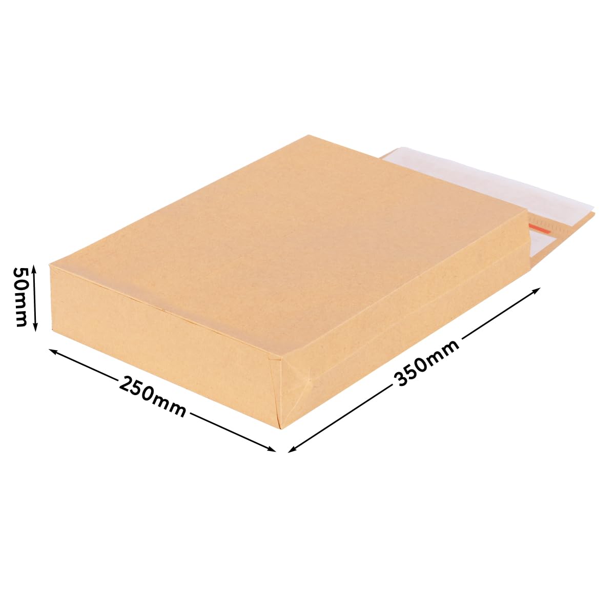 verpacking Faltentaschen 350 x 250 x 50 mm Braun mit Klotzboden doppelte Haftklebung und Aufreißfaden [Größe und Stückzahl wählbar] Faltenversandtaschen aus Kraftpapier 200 Stück