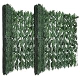 Mantigositeen Künstliche Efeu Hecke Sichtschutz,Efeu Sichtschutz 200 * 300cm,Sichtschutzzaun, Rolle,Efeublätter eignet Sich perfekt für Terrassenbereiche im Freien