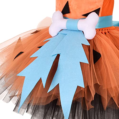 Kids Caveman Dress 𝒞ostume Historical Birthday Outfits for Girls Halloween Dress Up Party4