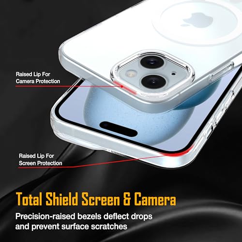 Image of amazon basics Back Case for iPhone 15 Plus | Slim Lifetime Anti-Yellow Crystal-Clear Cover with Elevated Camera Protection & MagSafe Compatibility | Premium German Polycarbonate | Shockproof | Clear