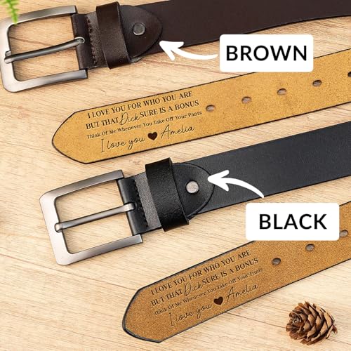 Personalized I Love You For Who You Are Belt - Custom Engraved Leather Belt for Daddy, Husband, Boyfriend on Christmas, Anniversary, Birthday, Valentine3