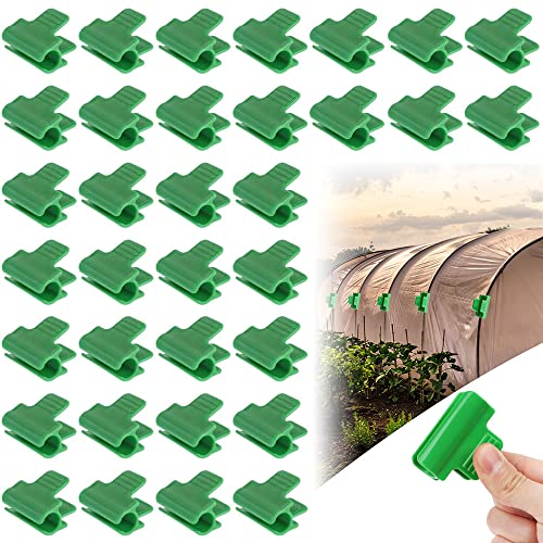 35 Pièces Serre Film Pinces, Couverture Rangée Films, Clip de Serre, Clip de Film de Serre, Couverture Rangée Film Serre, Clip Cerceau Tunnel de Filet en Plastique, pour Serres, Cadre, Abris (Vert)