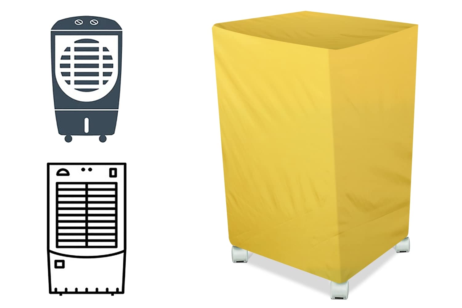 The Furnishing Tree Air Cooler Cover compatible for Havells Fresco i 24 Ltr Medium Tower Cooler, Ployester, Yellow-picture-15