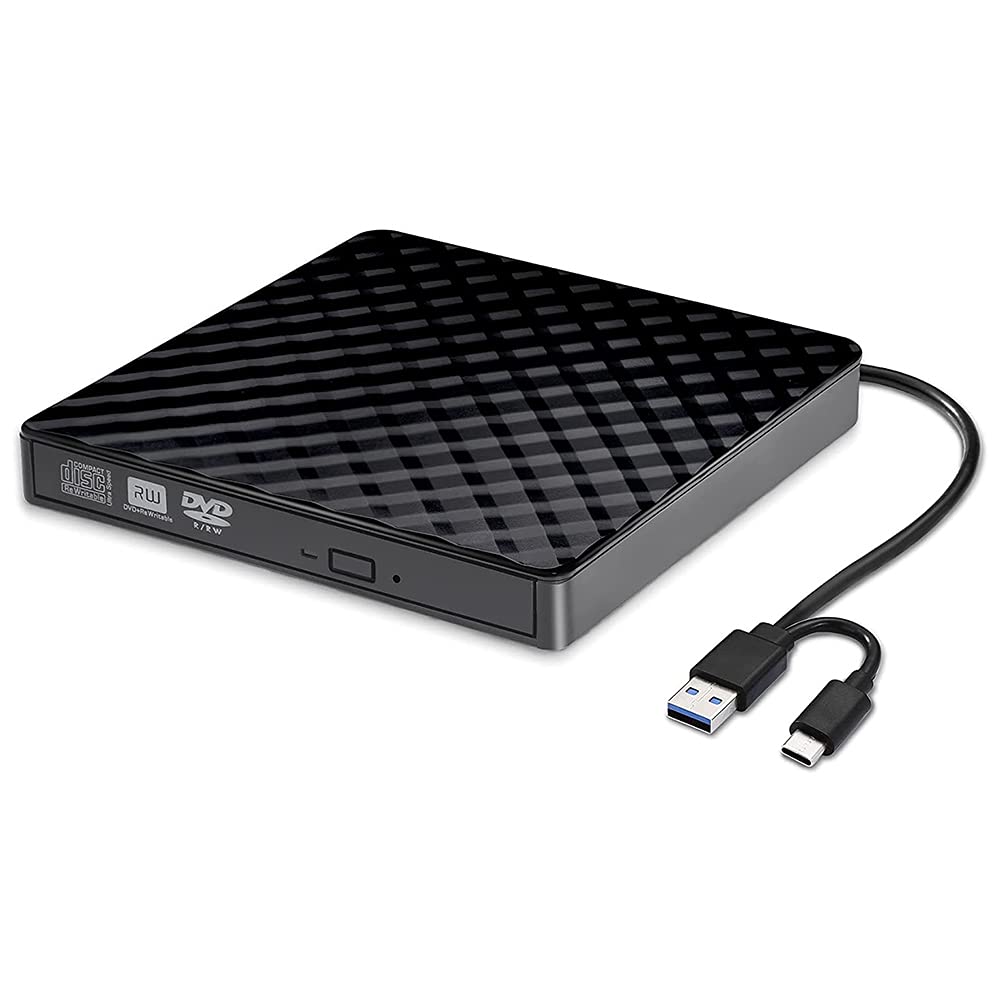 Lecteur graveur CD DVD externe portable duplicateur CD ROM PC bureau Windows - 8