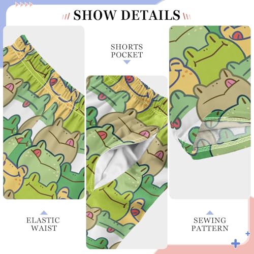 ZZXXB Funny Frogs Pattern Boys Long Pants Soft Trousers Elastic Waist Kids Lounge Bottoms with Pockets S-XL4