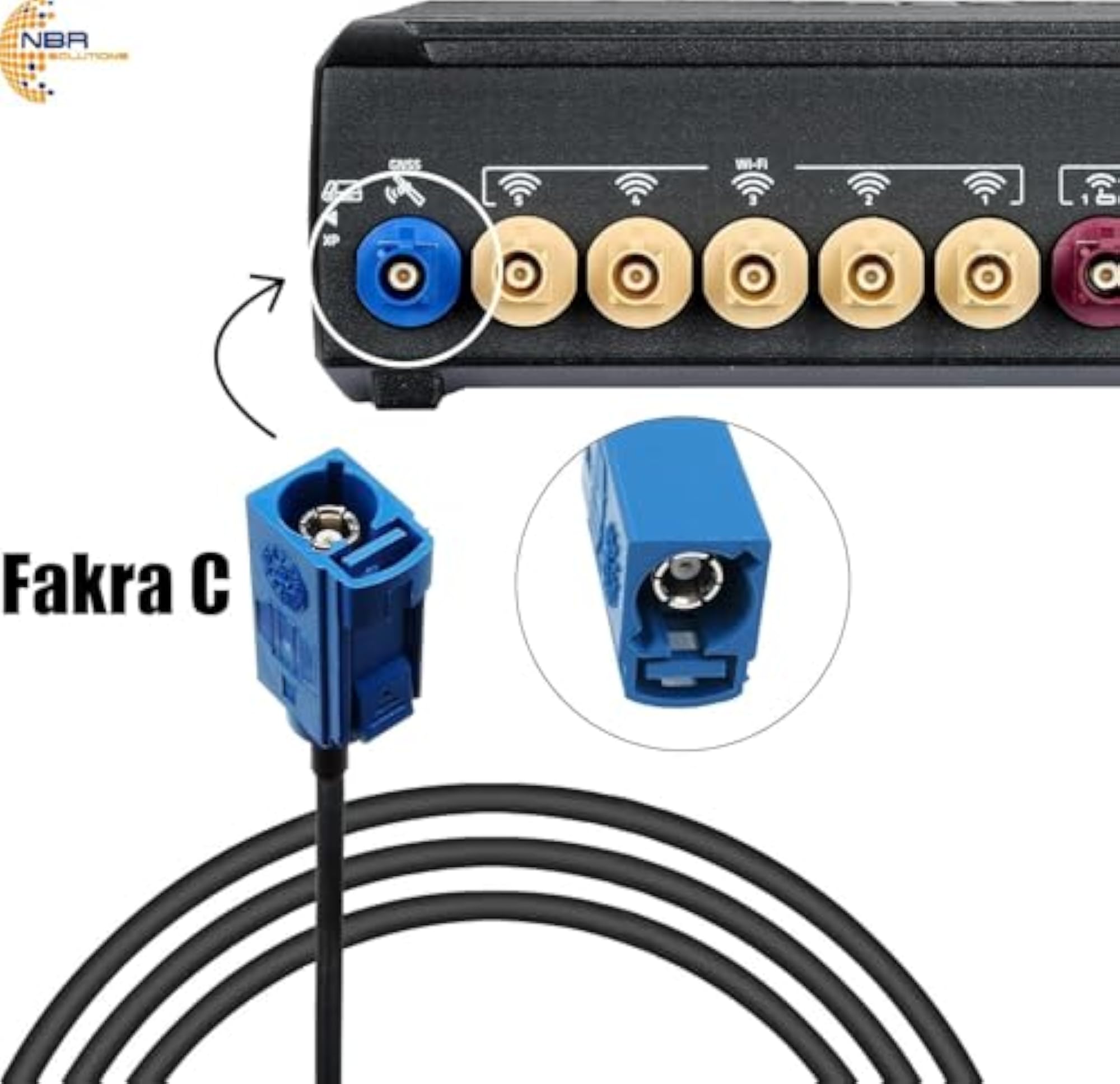 NBR GPS Antenna 28dBi with RG174 Fakra Connector