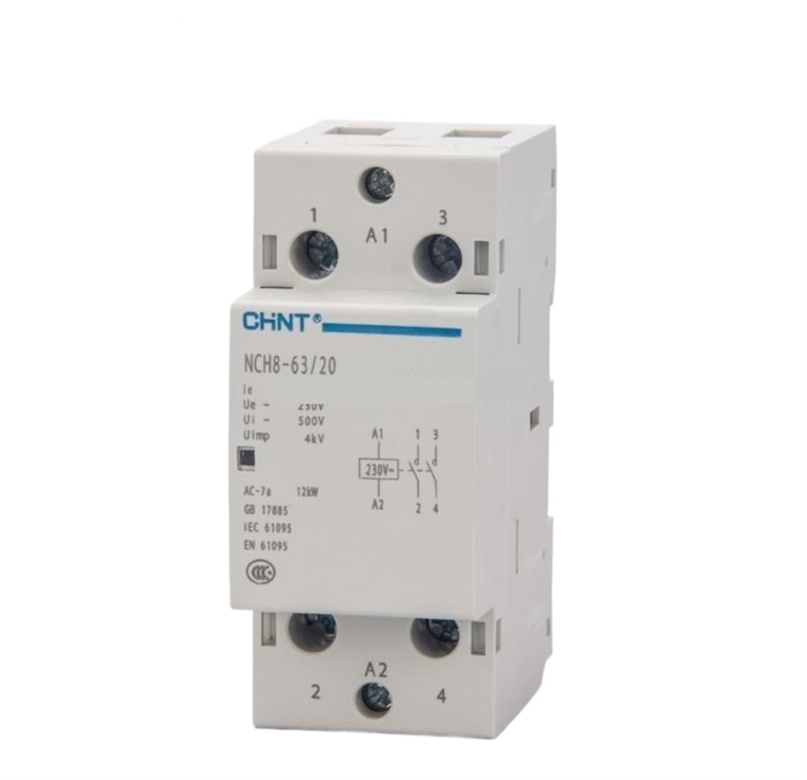 NCH8-63/20 Domowy stycznik modułowy AC 220V 230V AC 63A 1NO 1NC 2NO 2NC(NCH8-63A-11 1NO 1NC)