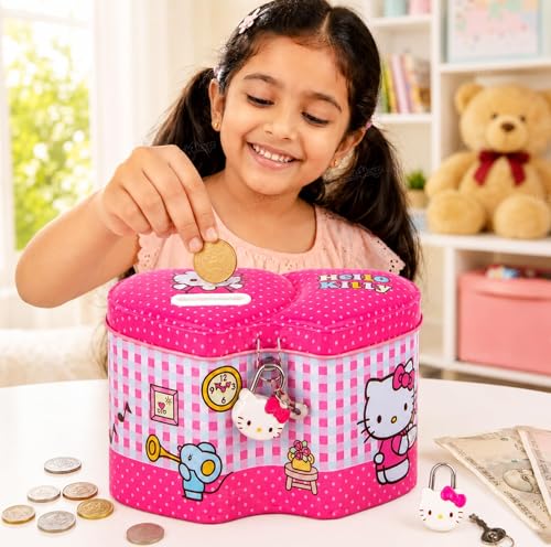 Image of Zest 4 Toyz Money Bank for Kids Metal Piggy Bank with Lock N Key Money Saving Box Gullak Money Box Coin Bank Kids Cash Box Return Gifts