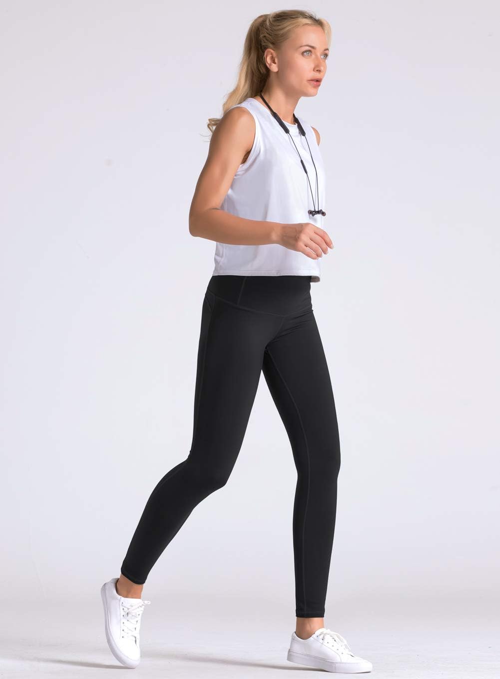 Dragon Fit Compression Yoga Pants Power Stretch Workout Leggings with High Waist Tummy Control