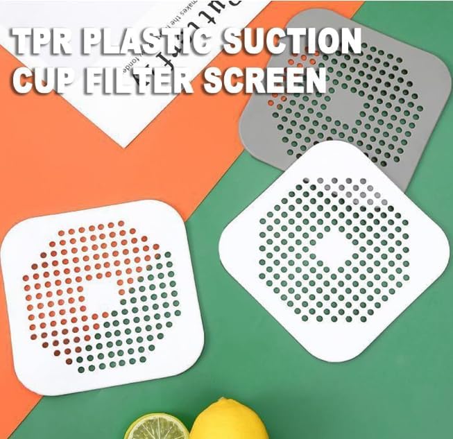 4-Piece Silicone Drain Pipe Protector Set, Including Suction Cup Type, Sink Strainer Protector, Shower Cap Catcher, Sink Strainer, and Bathroom Strainer Plug, Suitable for bathrooms and Kitchens.