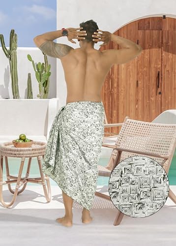 LA LEELA Men's Sarong Cover Ups Wraps Swim Beach3