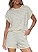 2 Piece Short Sets for Women Airport Travel Cruise Vacation Summer Outfits Women 2026 Causal Lounge Sets Plus Size Spring Clothes Beach Fashion Matching Sets Clothing Color Block Striped Cute Trendy
