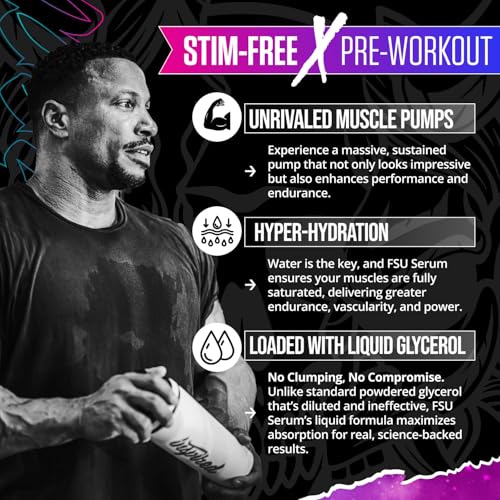 Image of Inspired FSU Serum Liquid Glycerol, Stim Free Pre Workout Pump, Non Stim Preworkout, Caffeine Free, Stimulant Free, 20g GlycoClear, 2g Betaine Nitrate (Galaxy Pop)