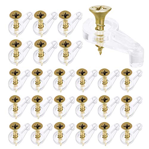 150 Piezas Clip para Espejo Abrazadera de Cristal para Baño, Soporte de Estante de Clip de Vidrio de Sujeción de Plástico con Tornillos, para Puerta de Armario Hoteles (A)