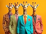 Cross & Glory - The Fab Four Giraffes - 1000 Piece Jigsaw Puzzle for Adults | Unique Artwork Jigsaw Puzzles | Fun | Challenging Brain Teaser