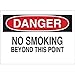 Brady 72083, 14"x20" B-120 Danger No Smoking Beyond This Point Sign, Black/Red on White, Pack of 5 pcs