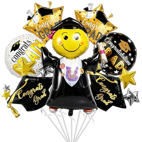 Graduation Balloons Class of 2026 Congrats Grad Mylar Foil Balloons for Kindergarten College Graduation Party Supplies