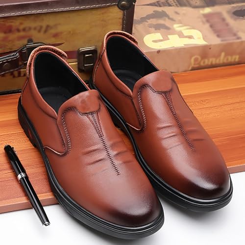 Men's Premium Cowhide Leather Slip-On Shoes Anti-Slip Casual Lightweight Breathable for Walking, Travel, Office3