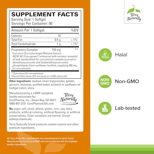 image for Terry Naturally CuraMed 750mg - Antioxidant Supplement for Brain & Hea